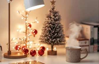 decorated modern office desk